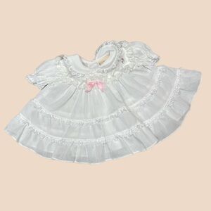 Vintage Little Precious Peter Pan Collar Lace Trim Dress 6m